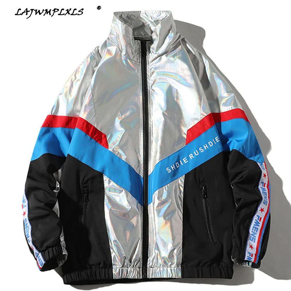 

2021 Hip Hop Spring Jackets Men Windbreaker Patchwork Autumn Loose Casual Jacket Male Coats Zipper Tracksuit Streetwear 4XL 5XL