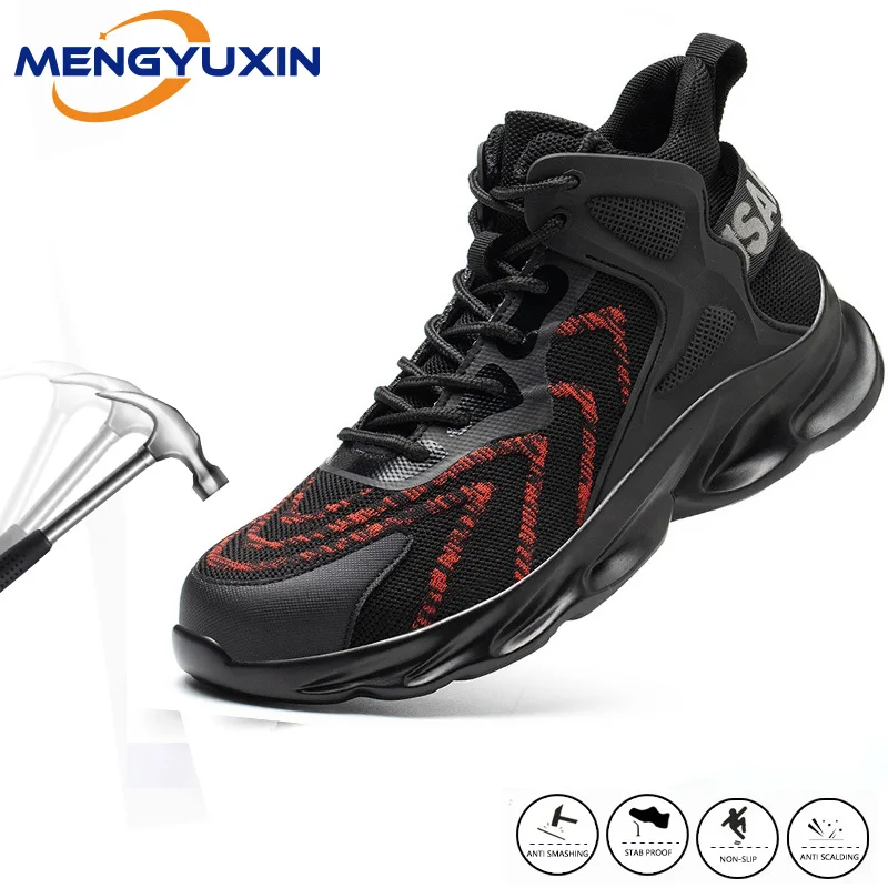 

2021 Lightweight, breathable sneakers, men’s safety work shoes, indestructible shoes with steel toe caps, puncture-proof boots