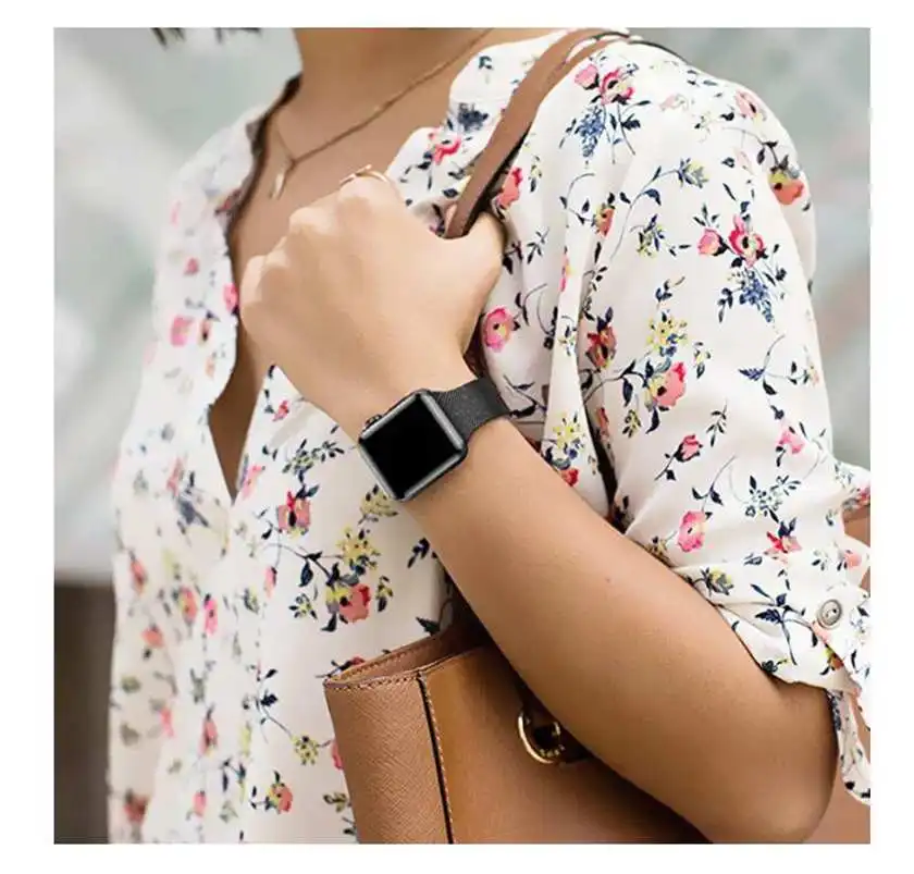 Серебряный ремешок для Apple Watch 5 Миланский Браслет 40 мм 44 i Phone 4 Series i Watch 2 3 1 полосы 38 мм 42 ремешок из нержавеющей стали