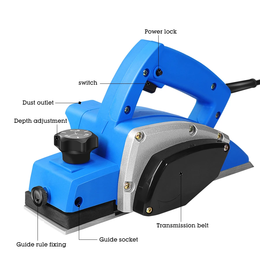 Powerful Electric Planer 82mm 1000W Wood Hand 220V Plug Carpenter Woodworking DIY Surface File Tools | Инструменты