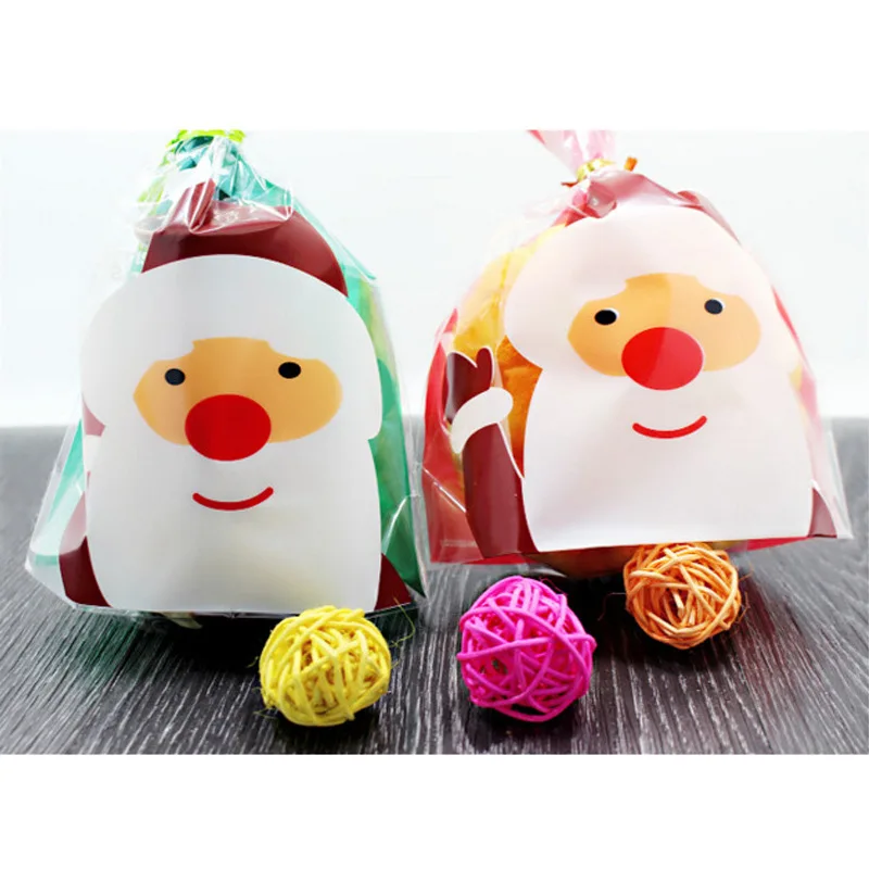 10 шт мультфильм Рождество Санта упаковка для конфет и печенья сладостей