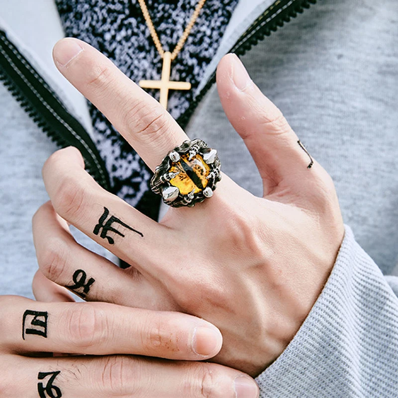 Модное мужское кольцо в виде черепа из титановой стали | Украшения и аксессуары