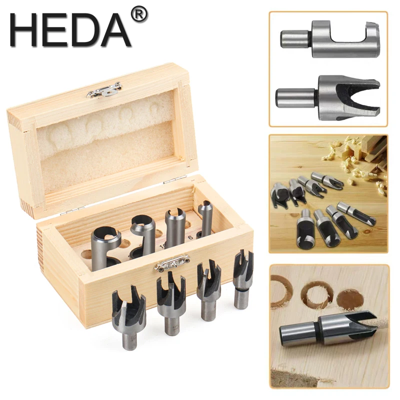 

6/10/13/16mm 8Pcs Woodworking Drill Bit Claw Type Carpentry Cork Drill Woodwork Plug Cutter Cork Knife Carbon Steel Hand Tool