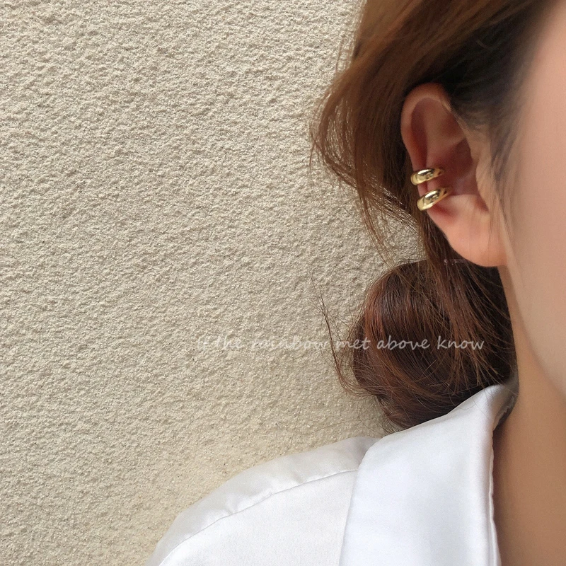 Korean Zircon Small Ear Cuff Set Ear Clips Vintage Gold Color Earcuff Cute Cartilage No Pierced Clip Earrings Women's Jewelry