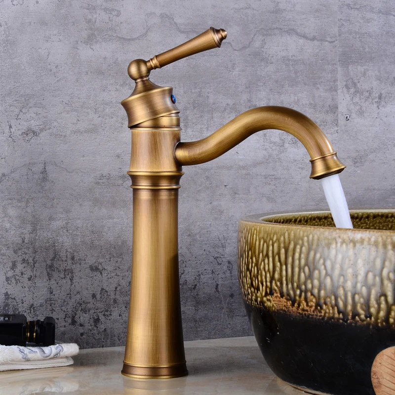 Винтажные Золотые Смесители для ванной комнаты роскошный кран с креплением на