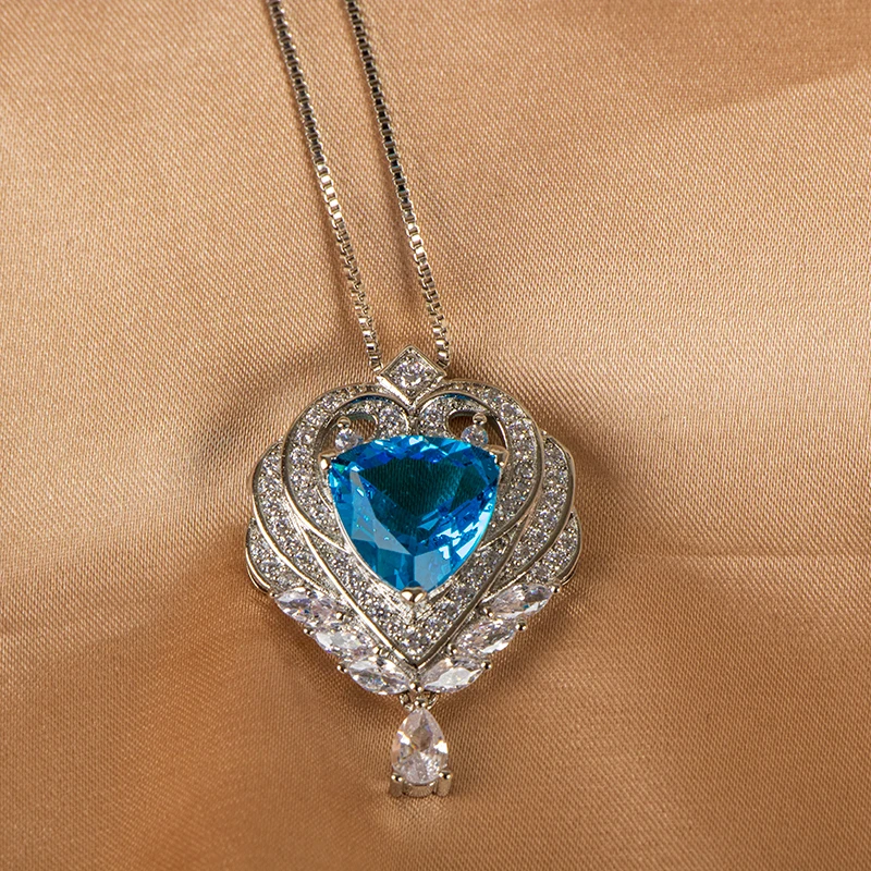 Женское ожерелье из серебра 925 пробы с подвеской в виде сердца - купить по