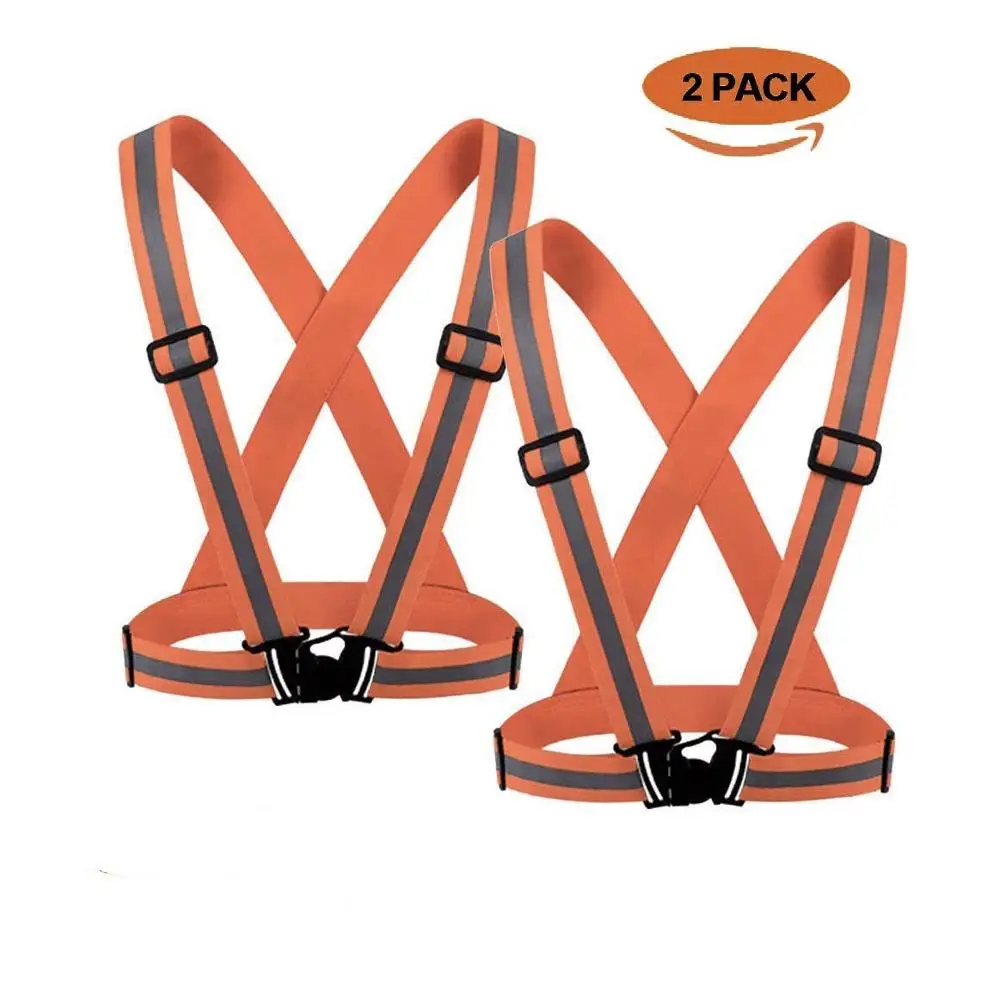 

2pcs/pack High Visibility Unisex Outdoor Reflective Elasticity Safety Vest Fit For Running Cycling Sport