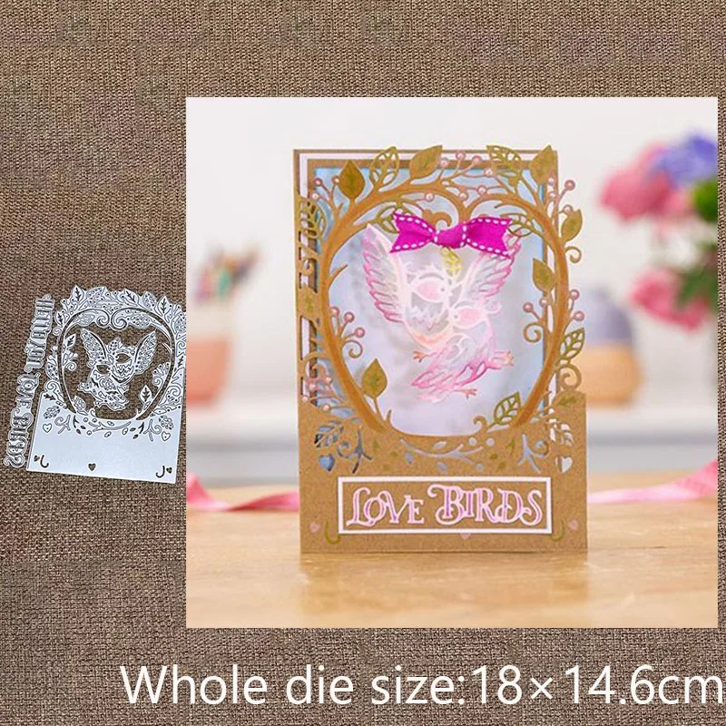 

XLDesign Craft Metal stencil mold Cutting Dies Lovebirds letter frame scrapbook die cuts Album Paper Card Craft Embossing