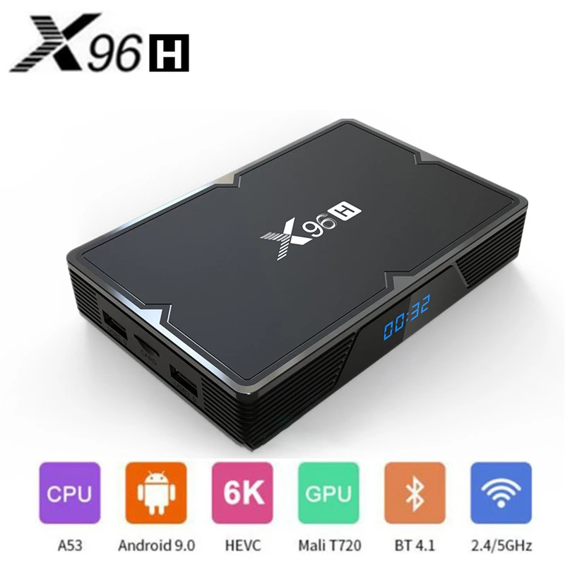 X96H Smart tv Box Android 9 0 16 ГБ 32 64 Гб WiFi Bluetooth Google Play медиасервер телеприставка|ТВ-приставки