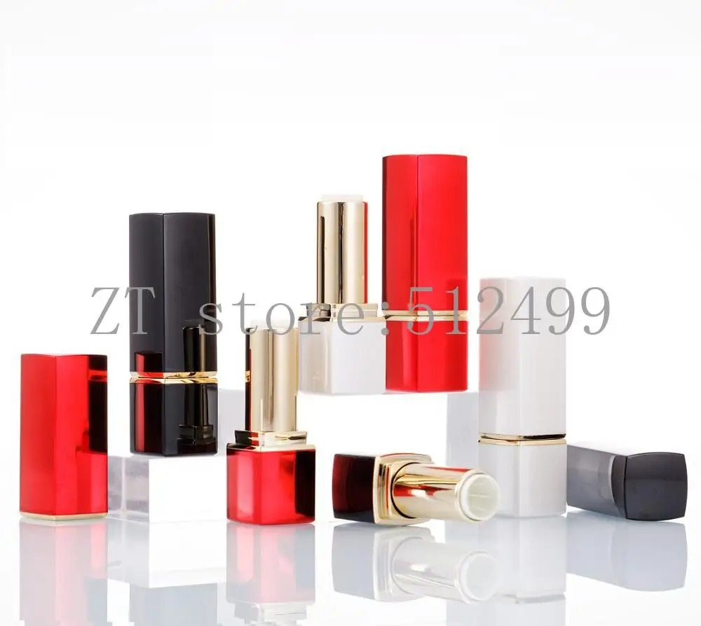 

10/30/50 шт в наборе, квадратных каблуках, с пряжками, красный, черный и белый 12,1 мм косметика Помада оболочки упаковки многоразовый контейнер Diy...
