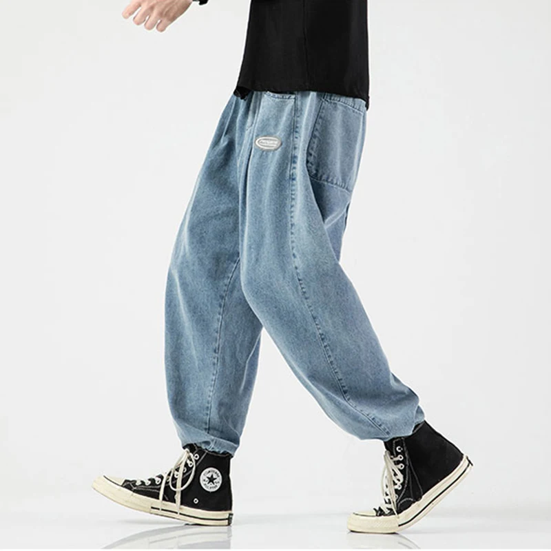 

Retro Jeans Pants Men Loose Denim Trousers Men Leggings Cowboy Fashion Harem Pants Bottoms Male High Quality Washed Trousers 5XL