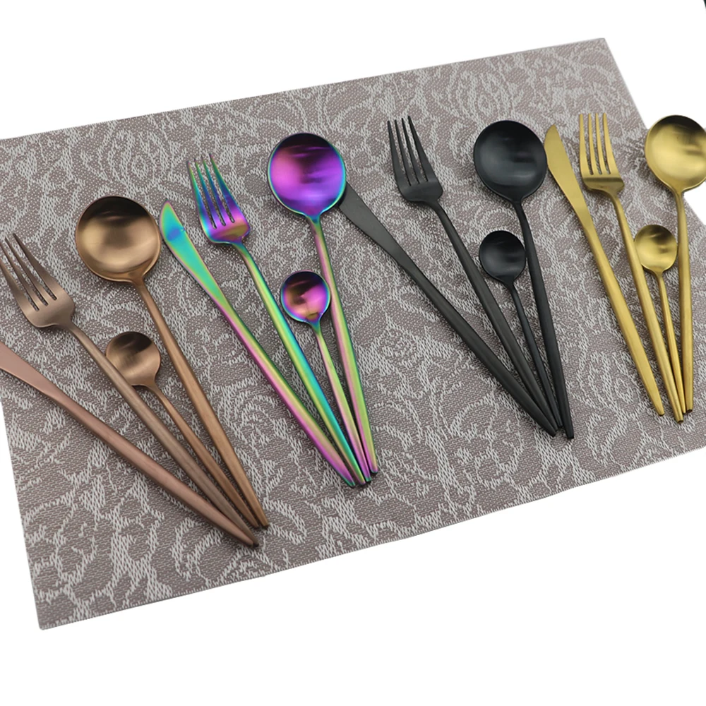 24pcs/lot Metal Dinnerware Set 304 Stainless Steel Home Party Flatware Knife Fork Spoon Teaspoon Kitchen Tableware | Дом и сад