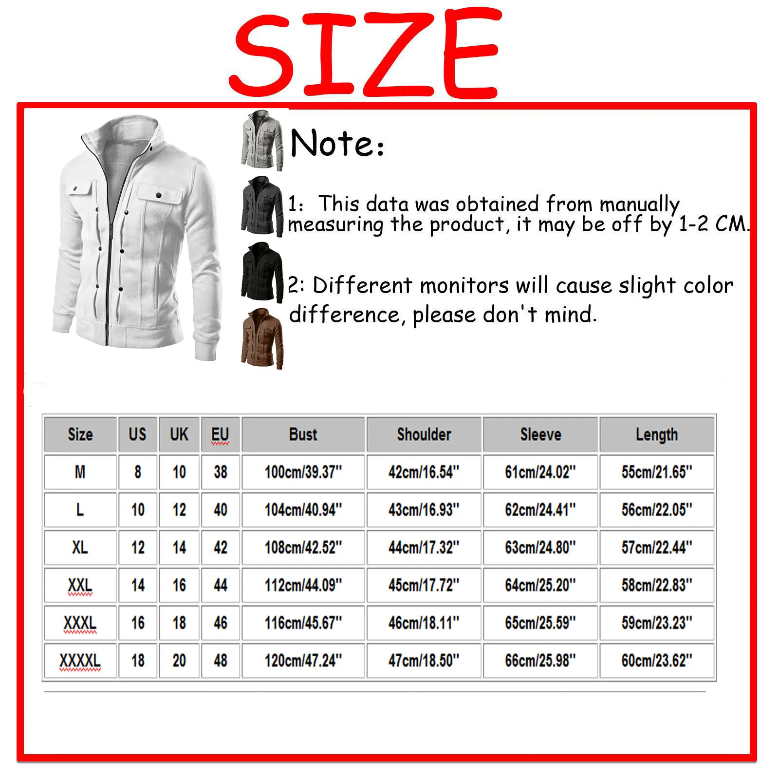 

Men's Jacket Zipper Button Coat Spring Autumn Stand Collar Decorated Sweatshirt Motorcycle Windproof Warm Jackets 2021 New