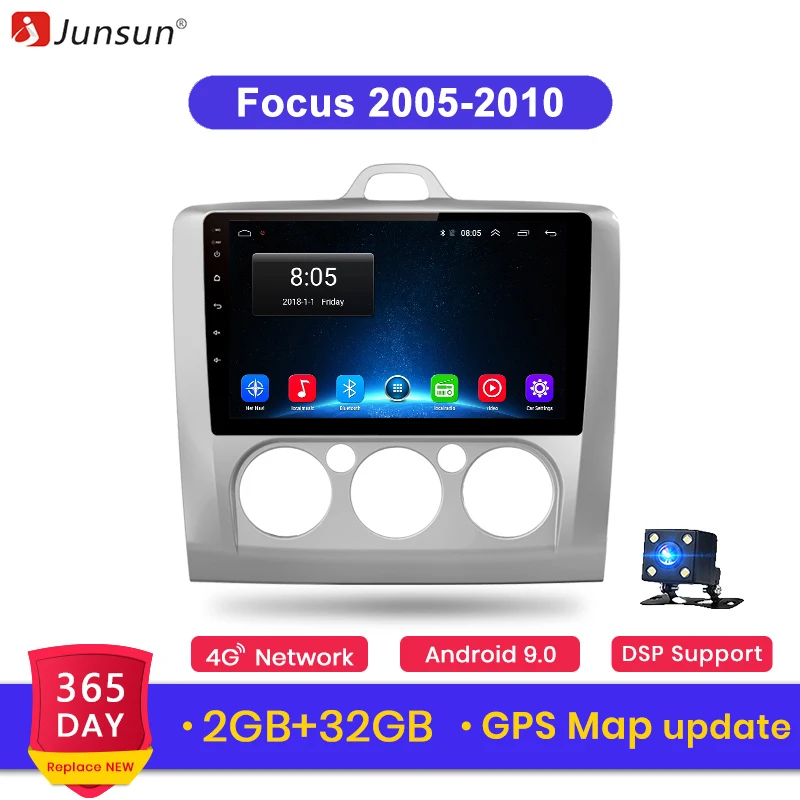 Junsun 2G + 32G Android 8 1 для Focus 2005 2010 Авто 2 din автомагнитола стерео плеер Bluetooth gps навигация