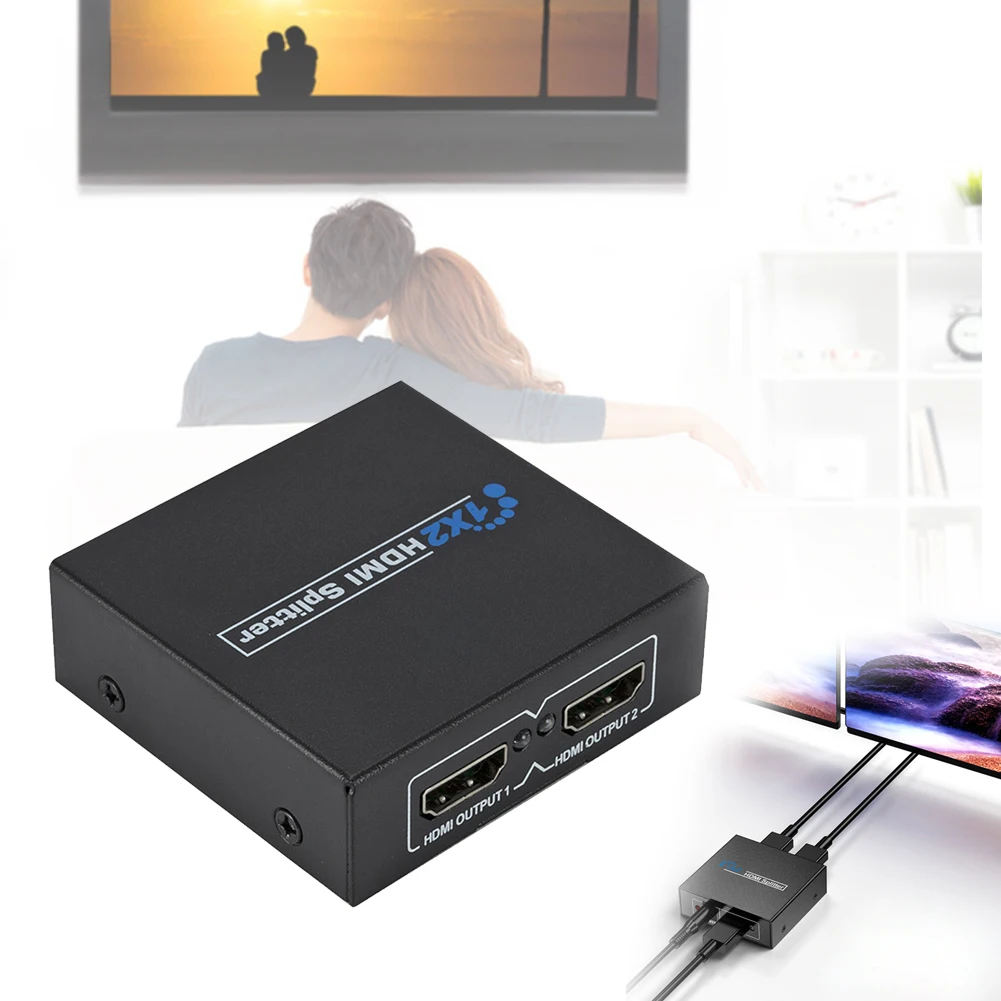 HDMI сплиттер 1 в 2 Выход HDCP с питанием 1080P для Xbox PS4 PS3 Apple TV HD ABS материал четыре