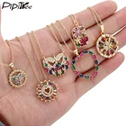 Новинка 2022, женское ожерелье с круглым радужным сердцем, искусственным цирконием, кристаллами, подвески, свадебные украшения