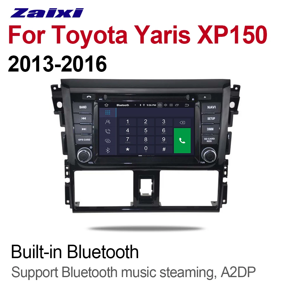 Автомобильный мультимедийный плеер ZaiXi 2 Din Android 9 автомобильное радио для Toyota Yaris