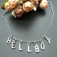 2021 2025 hip hop rock letters hellboy necklace unisex fashion punk jewelry necklace gift