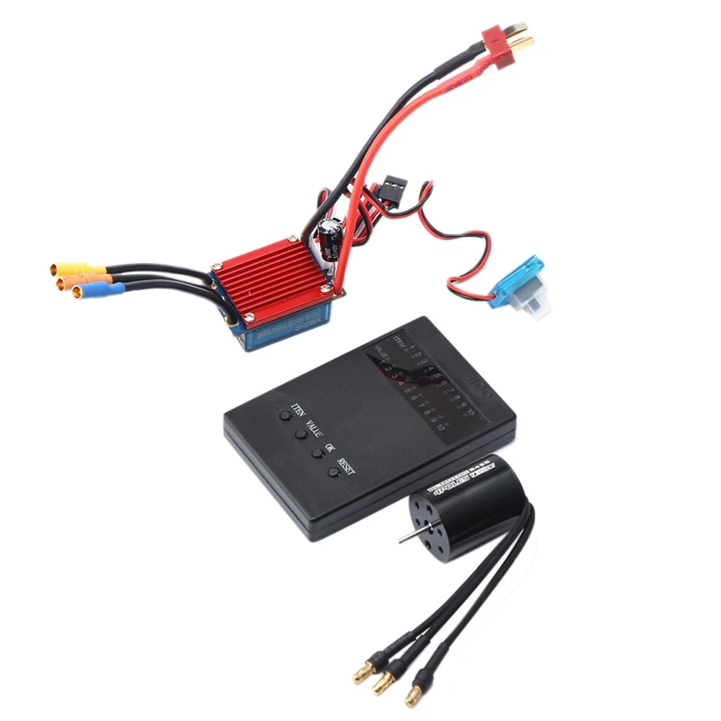 

RC 2430 Motor 4P Sensorless Brushless Motor 25A Brushless ESC with Programming Card for 1/16 1/18 RC Car Truck