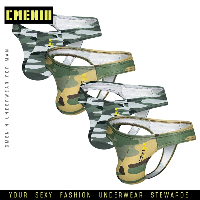 4 шт./лот камуфляжное гей мужское сексуальное нижнее белье бандаж стринги мужские