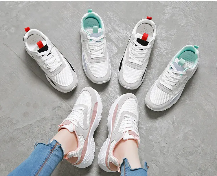 Модные летние кроссовки; женская обувь; zapatillas mujer; повседневные кроссовки; женская обувь; сетчатая дышащая женская обувь на шнуровке
