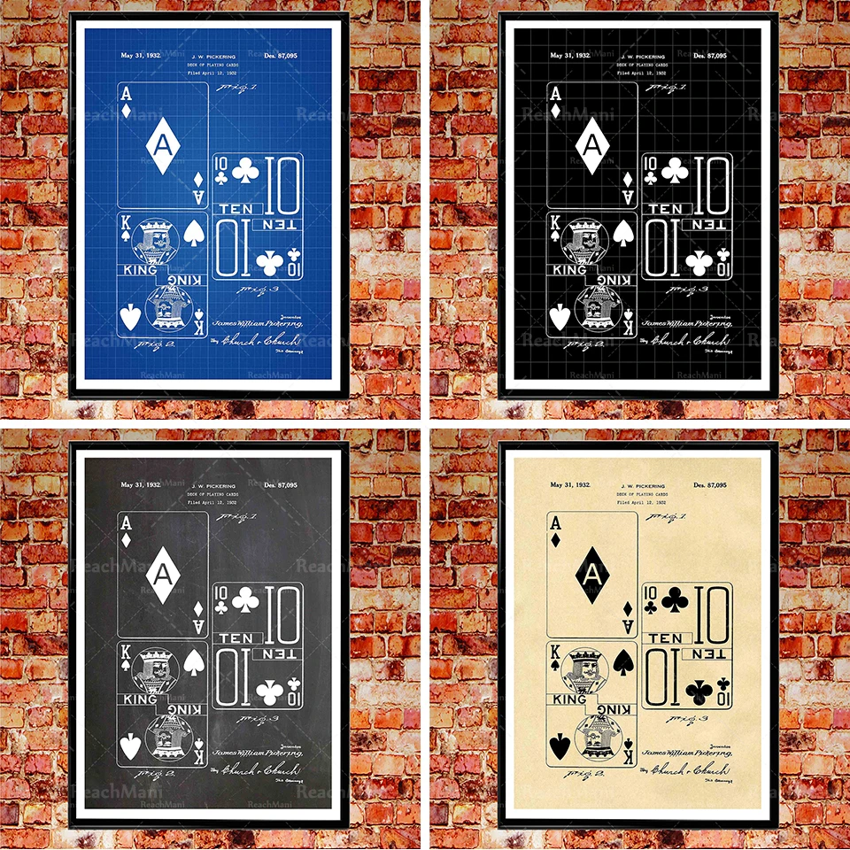

Solitaire invention patent printing game room decoration poster