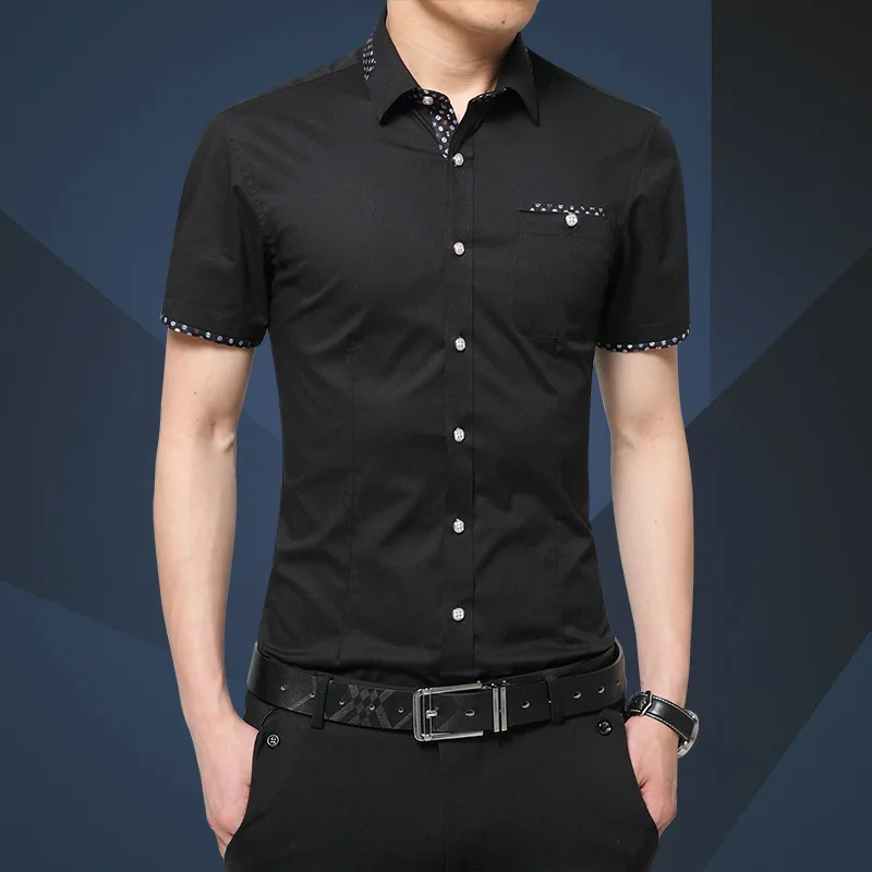Летняя брендовая мужская рубашка TFETTERS с длинным рукавом и отложным воротником