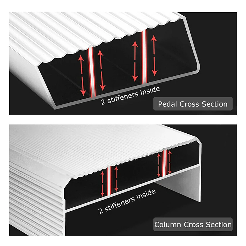 

3-Step Ladder Folding Step Stool Platform Durability Sturdiness Aluminium Alloy Material Recessed Tool Tray Home Furniture