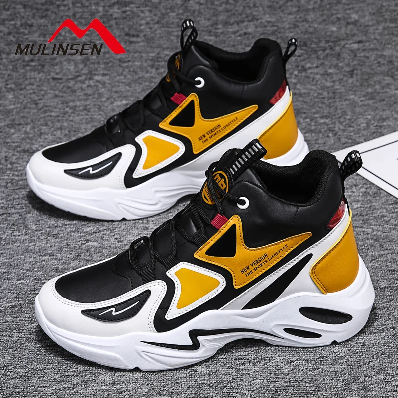 Мужские кроссовки с высоким берцем зимние дышащие из хлопка обувь для бега