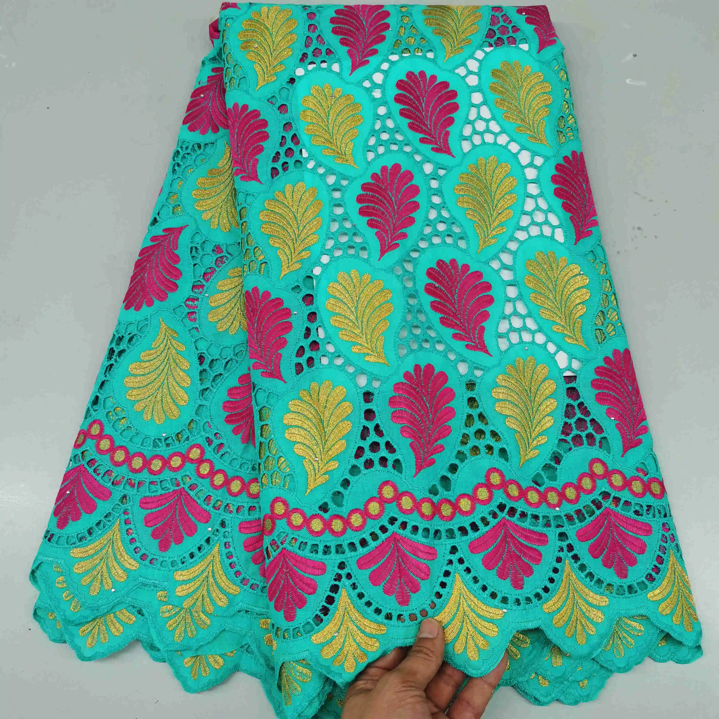 

newcoming african swiss voile lace fabric 5yards african cotton lace fabric for women party dress sewing A32AU092