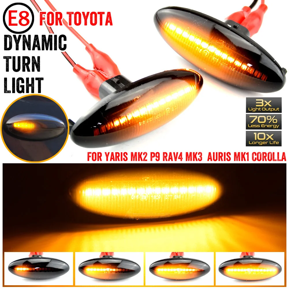 

2 шт., повторитель сигнала поворота для Toyota Yaris Corolla Auris Mk1 E15 Rav4 Mk3