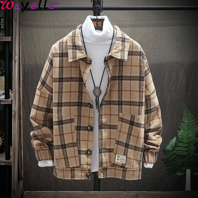 Шерстяное пальто куртки для мужчин новинка 2019 Осень-зима Ретро стиль