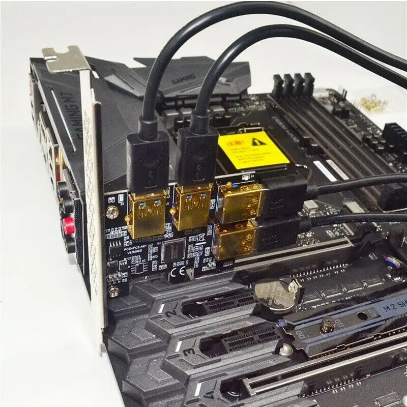 Лидер продаж Райзер карта PCIE PCI E Express от 1x до 16x1 4 слот USB 3 0 усилитель концентратор