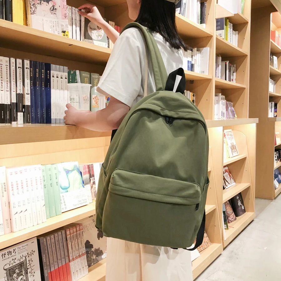 Новый водонепроницаемый нейлоновый женский рюкзак в японском стиле однотонные