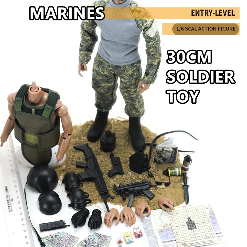 1:6 12 Inch 30cm Marines Realistic Soldier doll Military Model Collection Gift Toy Tool | Игрушки и хобби