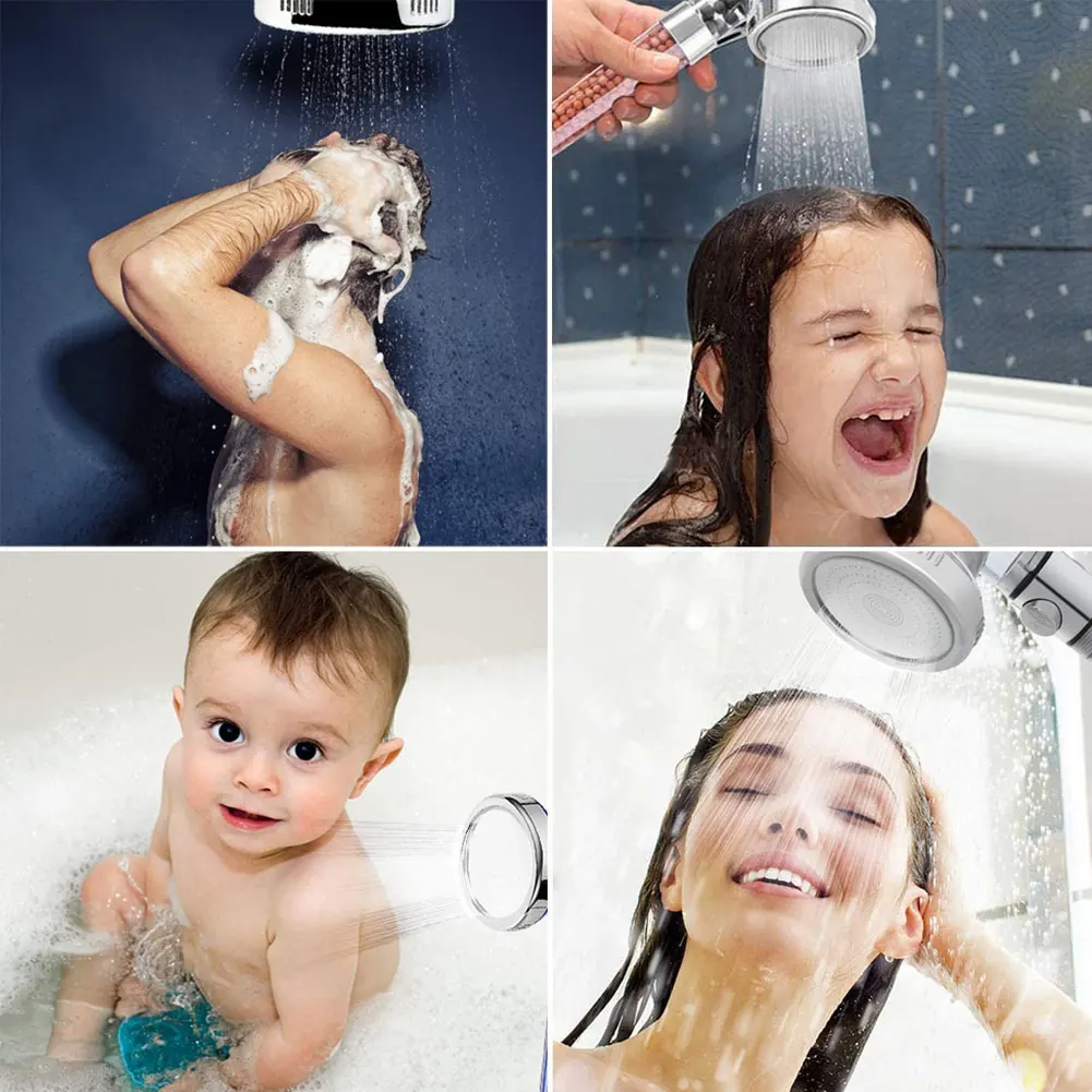 

Pressurized Nozzle Shower Head Bathroom Accessories Water Saving Spray Shower Hose Negative Ion Filter Bathroom Shower Kit