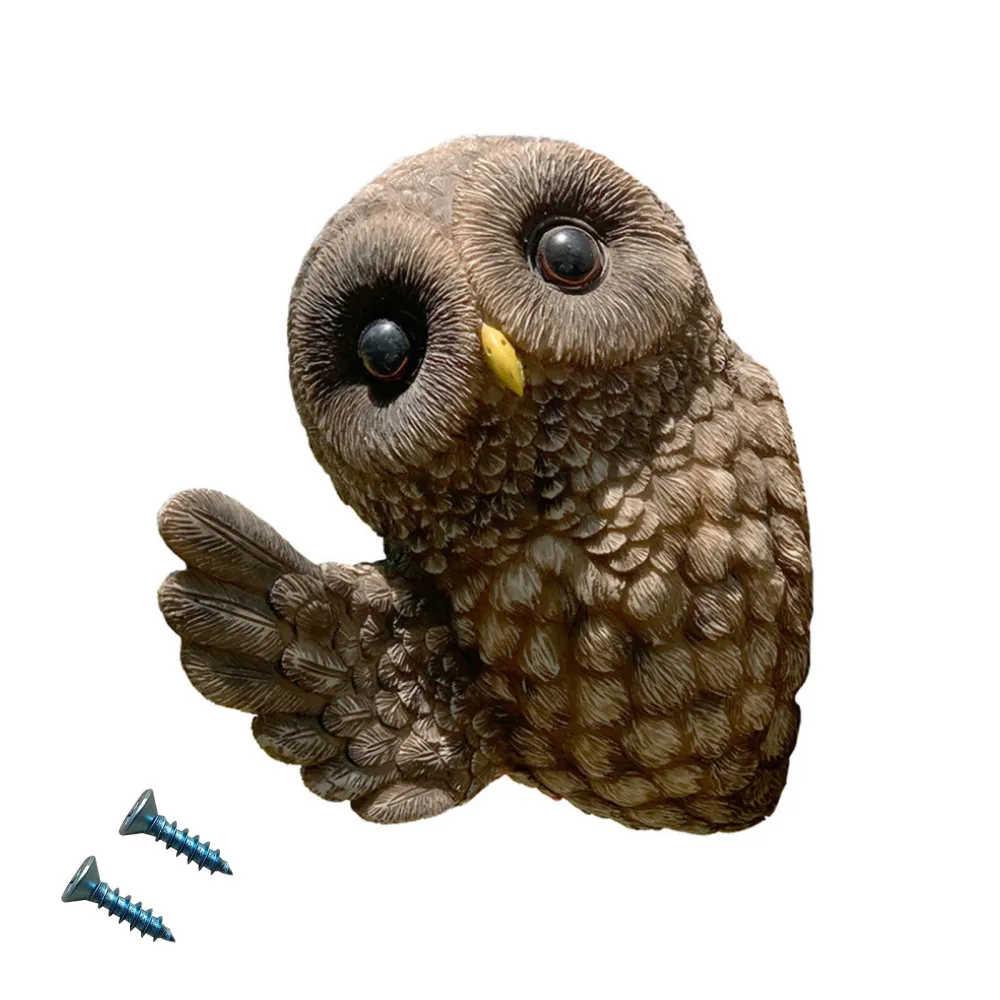 

Owl Simulation Decor Sculpture Hugger Garden Art Yard Decorative Anging Figurine Outdoor Resin Durable Courtyard Decoration