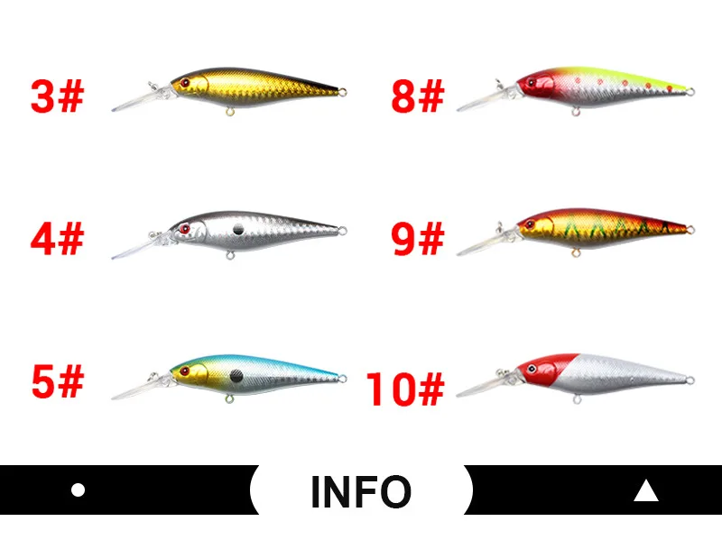 

10pcs Minow Baits 11cm 10.3g Lure Carp Fishing Artificial Hard Bait Set Pesca Swimbait Tool