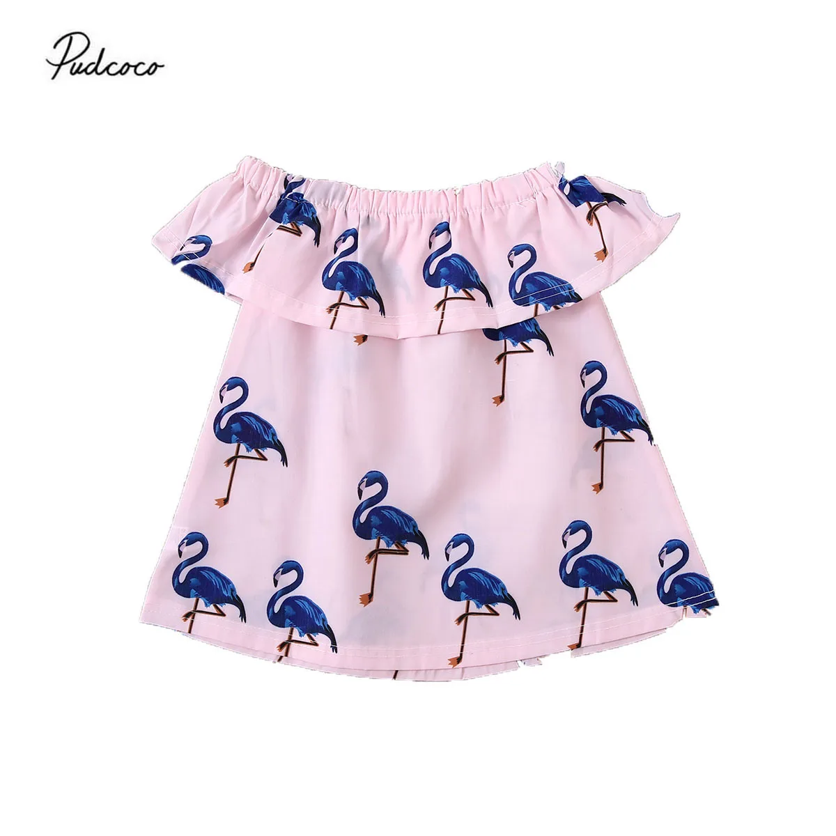 2020 Детская летняя одежда для новорожденных детей вечерние платья с фламинго
