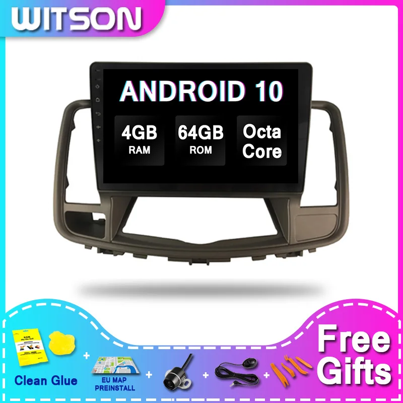 WITSON большой экран Android 10 GPS автомобильный DVD плеер для NISSAN TEANA 2009 4RAM