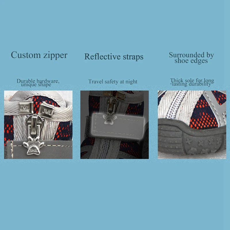 

New Pet All Seasons Shoes Available Breathable Soft Bottom Anti-slide Dogs Shoes Reflective Breathable Mesh Dog Boots For Puppy