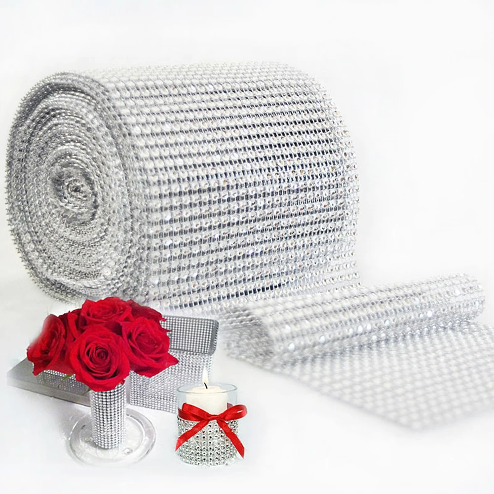 

24 Rows Of Hollow Crystal Diamond Mesh Diy Decorative Packaging Tulle