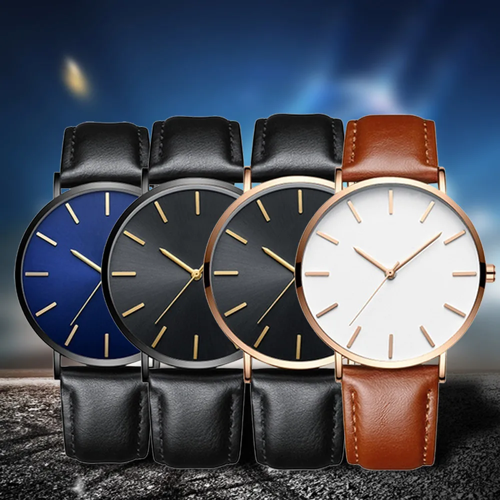 

Fashion Betreasure Ultra Thin Men Women High Quality Waterproof Watches Luxury Stainless Steel Leather Case Casual Quartz Watch