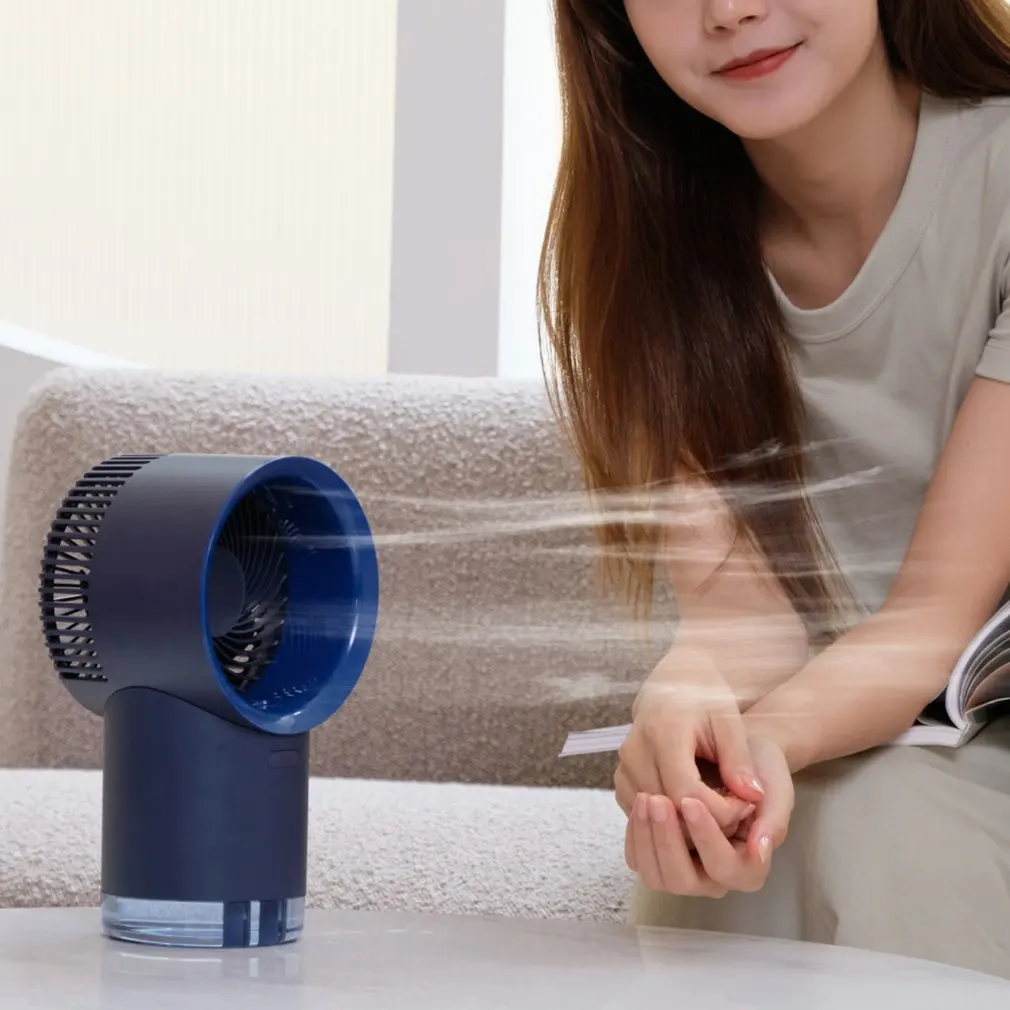 Water-cooled Electric Fan USB Charging Mini Silent Spray Air-conditioning Air Cooler Four-in-one Portable Conditioner | Обустройство