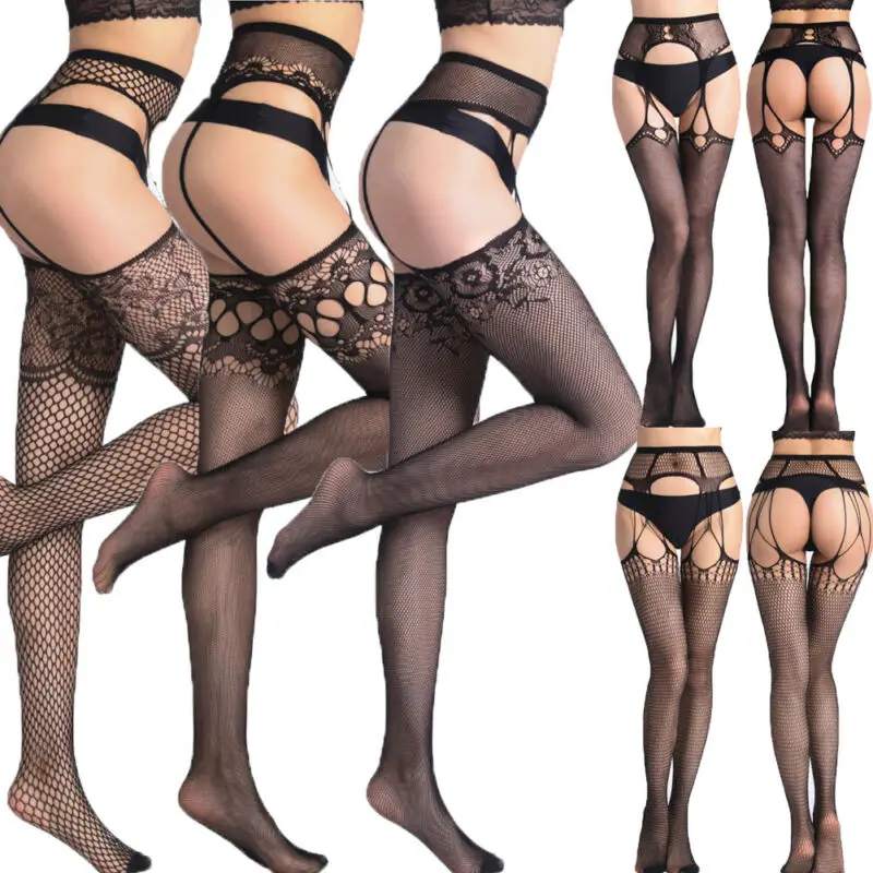 Цветочный узор модные кружевные женские чулки подтяжка искушение подвязка