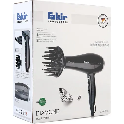 Фен для волос Fakir Diamond 2200 Вт постоянный ток узкий фен ионное свойство 2 скорости/3
