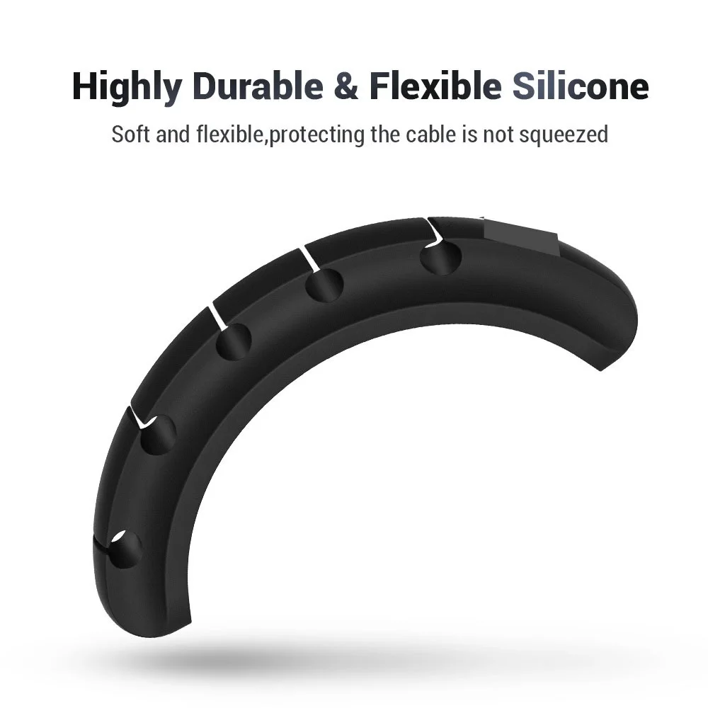 

2022 NEW L16 Cable Organizer Silicone USB Cable Winder Desktop Tidy Management Clips Cable Holder for Mouse Headphone Wire