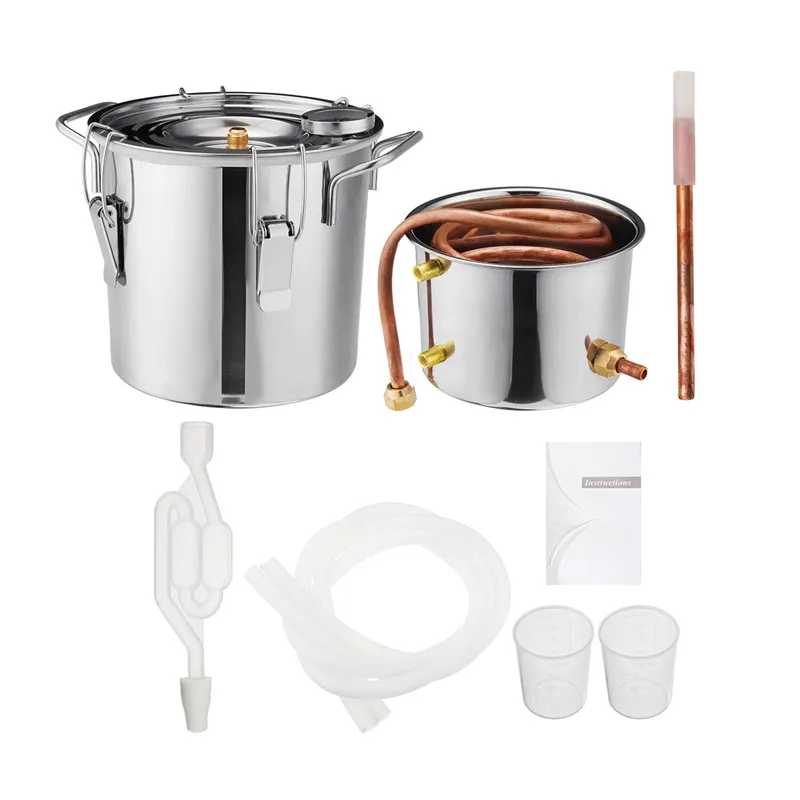 

Efficient 6L Distiller Moonshine Alcohol Stainless Copper DIY Home Water Wine Essential Oil Brewing Kit Alcohol Machine