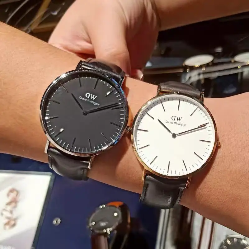 

Automatic Men's Watch for Women Casual Fashion Quartz Couple Simple Leather Strap Watch Reloj Para Hombre New 2021 Couple Gift