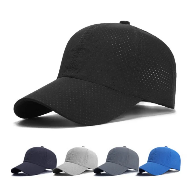 

Кепка-бейсболка для мужчин и женщин, быстросохнущая дышащая простая бейсболка, Повседневная однотонная летняя